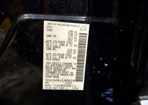 2020 Nissan Murano S из США, поврежденный, VIN 5N1AZ2AS9LN140654